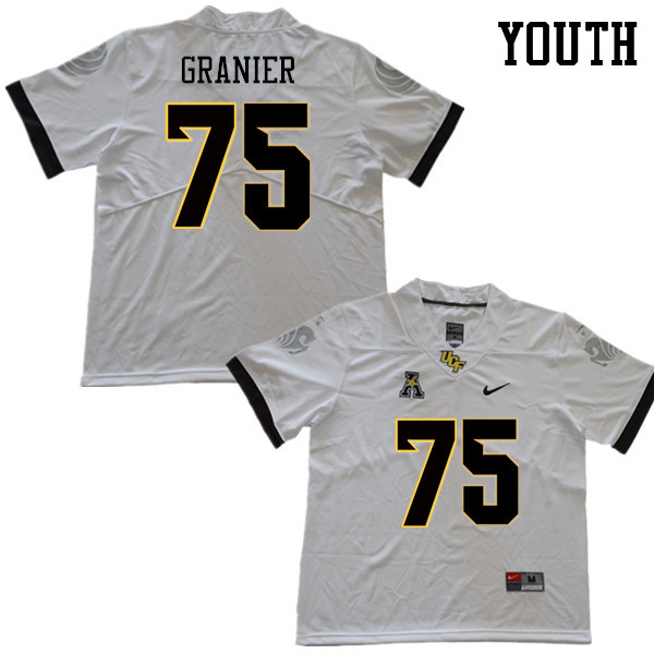 Youth #75 Bailey Granier UCF Knights College Football Jerseys Sale-White - Click Image to Close